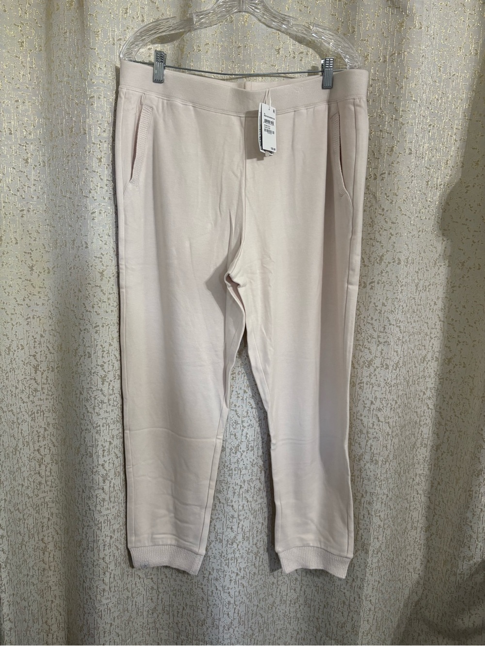 Barefoot Dreams Brushed Fleece joggers in sand dune cream, nwt, xl